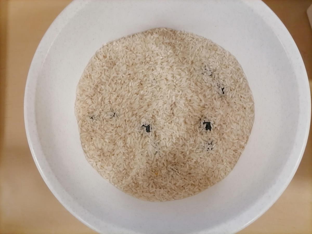 Miska z ziarnami ryżu